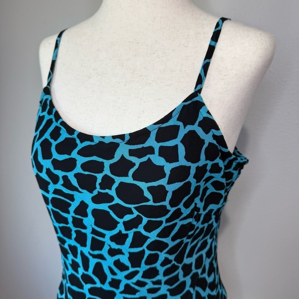 Newport News Teal and Black Animal Print Camisole - Picture 2 of 4